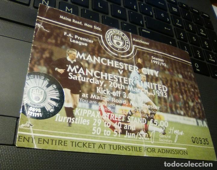 Coleccionismo deportivo: ENTRADA TICKET MANCHESTER CITY-MANCHESTER UNITED 20 MARZO 1993-VIEJO MAINE ROAD