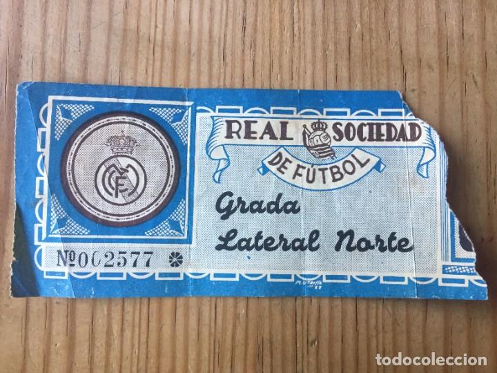 Collezionismo sportivo: R16321 ENTRADA TICKET FUTBOL REAL SOCIEDAD 1-3 REAL MADRID (19-9-1954) DEBUT MAQUITOS MARCOS ALONSO