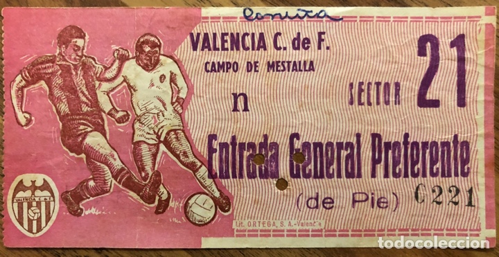 VALENCIA C. DE F. 5 V DEPORTIVO LA CORUÑA 0 ENTRADA - CAMPO DE MESTALLA (Coleccionismo Deportivo - Documentos de Deportes - Entradas de Fútbol)