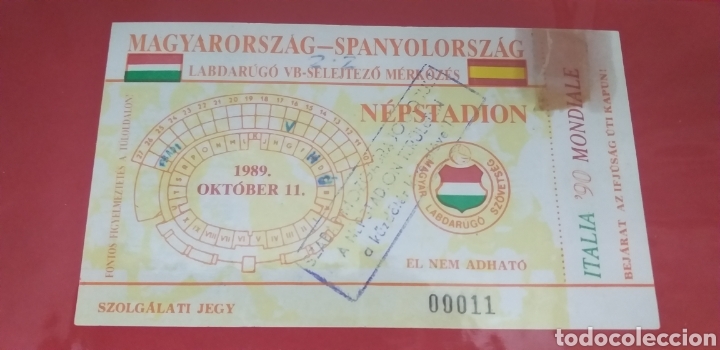 Coleccionismo deportivo: ENTRADA HUNGRIA-ESPA&Ntilde;A 11/10/1989