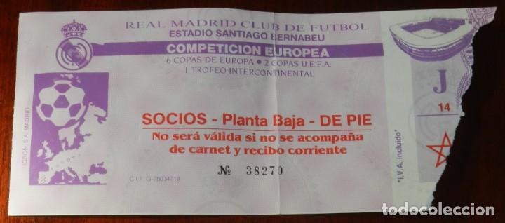 Sammelleidenschaft Sport: ENTRADA DE FUTBOL R MADRID ESTADIO SANTIAGO BERNABEU, COMPETICION EUROPEA,