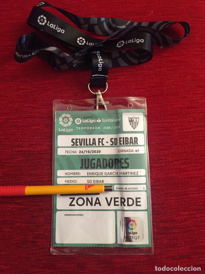 Coleccionismo deportivo: R16632 ACREDITACION JUGADOR KIKE GARCIA MARTINEZ ENTRADA SEVILLA 0-1 EIBAR LIGA TEMPORADA 2020 2021