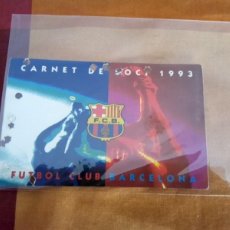 Coleccionismo deportivo: CARNET DE SOCIO DEL F.C. BARCELONA AÑO 1993