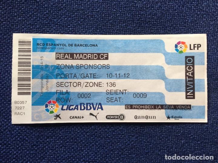 Coleccionismo deportivo: R16898 ENTRADA TICKET FUTBOL ESPANYOL REAL MADRID LIGA 2014 2015 HAT TRICK CRISTIANO RONALDO