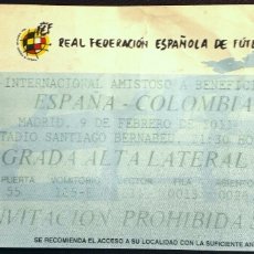 Coleccionismo deportivo: ENTRADA ESPAÑA COLOMBIA 2011 BENEFICIO AFE. Lote 315996323