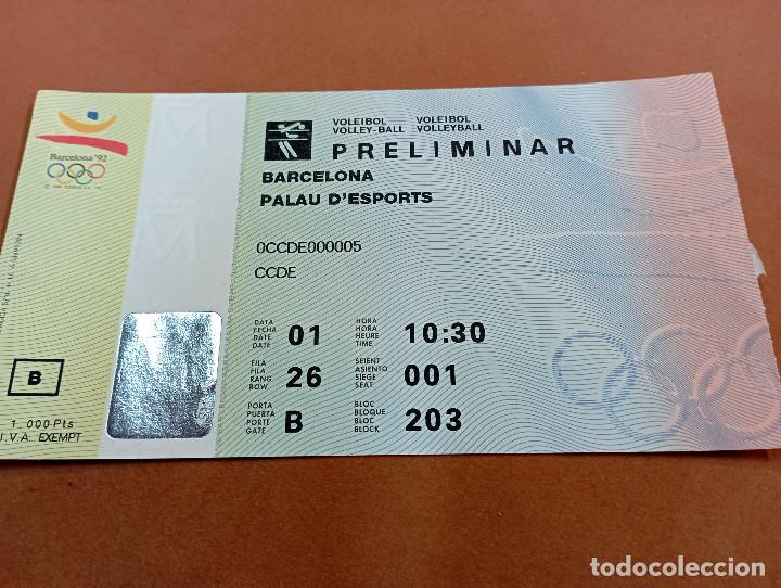 Coleccionismo deportivo: Entrada preliminar olimpiadas barcelona 92 - voleibol - en muy buen estado