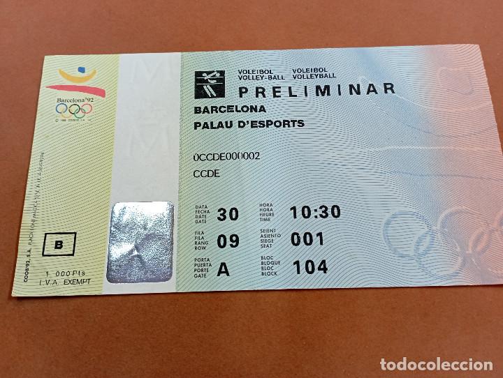 Coleccionismo deportivo: Entrada preliminar olimpiadas barcelona 92 - voleibol - en muy buen estado