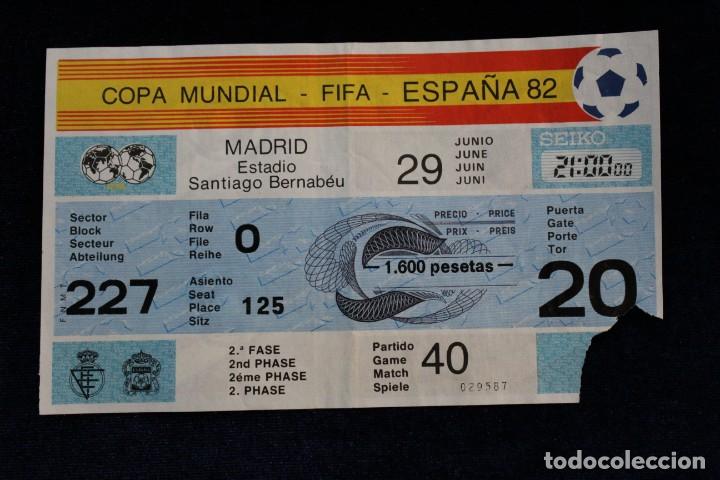 Collectionnisme sportif: ENTRADA FUTBOL- COPA MUNDIAL- FIFA - ESPA&Ntilde;A 82-ESTADIO SANTIAGO BERNABEU - ALEMANIA 0 - INGLATERRA 0