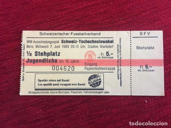 Sammelleidenschaft Sport: R17141 ENTRADA TICKET FUTBOL SUIZA CHECOSLOVAQUIA (7-6-1989)