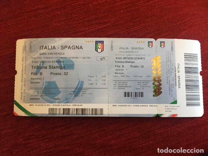 Coleccionismo deportivo: R17154 ENTRADA TICKET FUTBOL ITALIA 2-1 ESPA&Ntilde;A (10-8-2011)ROSSI PIRLO INIESTA DEBUT THIAGO ALCANTARA