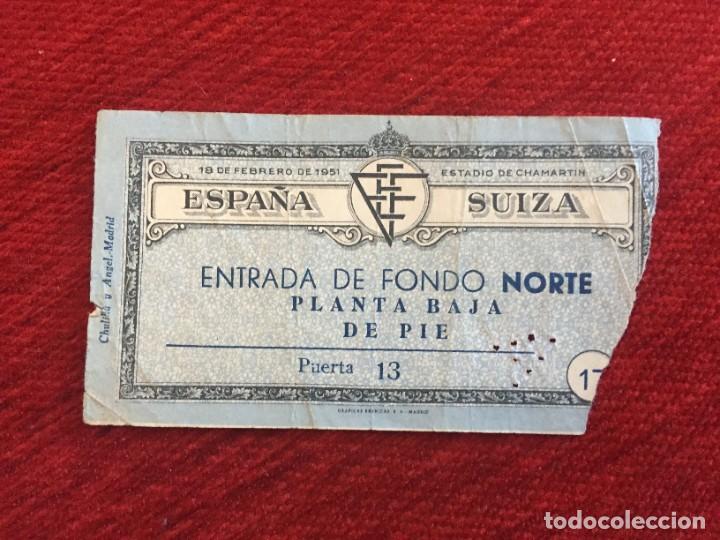 Sports collectibles: R17220 ENTRADA TICKET FUTBOL ESPA&Ntilde;A 6-3 SUIZA (18-2-1951) DEBUT ALCANTARA MENCIA 4 GOLES DE ZARRA