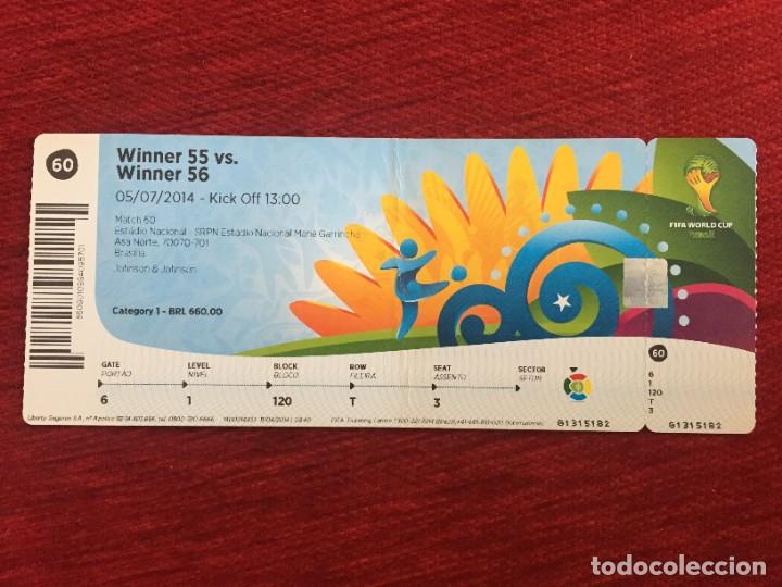 Coleccionismo deportivo: R17292 ENTRADA TICKET FUTBOL MUNDIAL BRASIL 2014 ARGENTINA BELGICA MATCH 60