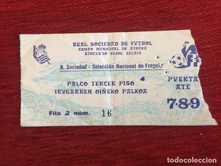 Coleccionismo deportivo: R17327 ENTRADA TICKET FUTBOL REAL SOCIEDAD 0-3 FRANCIA (11-6-1982) AMISTOSO