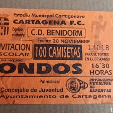 Coleccionismo deportivo: ENTRADA TICKET FÚTBOL CARTAGENA BENIDORM AÑOS 90