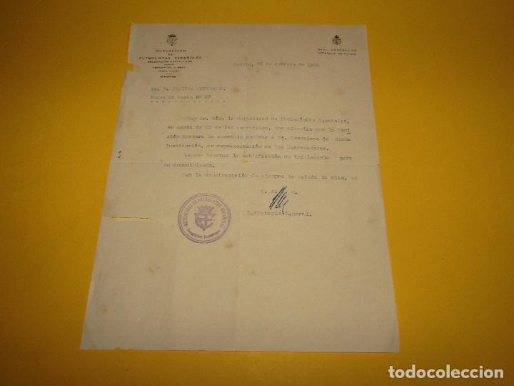 Coleccionismo deportivo: Antigua Carta de la REAL FEDERACI&Oacute;N ESPA&Ntilde;OLA DE FUTBOL a JACINTO QUINCOCES - A&ntilde;o 1955