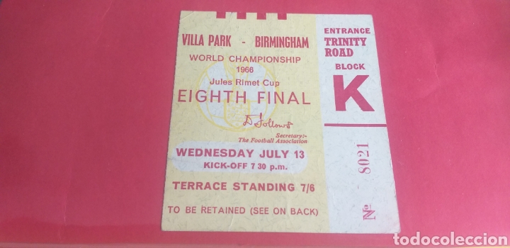 Coleccionismo deportivo: ENTRADA ESPA&Ntilde;A-ARGENTINA MUNDIAL 1966