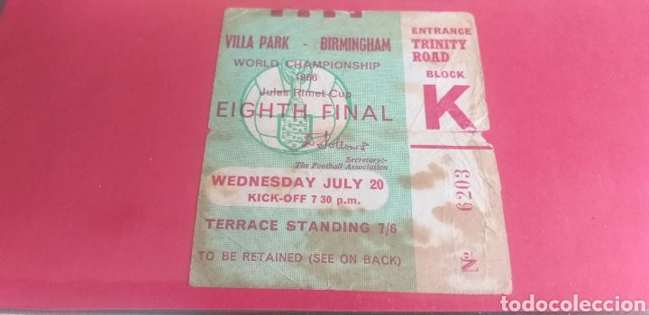 Coleccionismo deportivo: ENTRADA ALEMANIA-ESPA&Ntilde;A MUNDIAL 1966