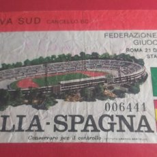 Coleccionismo deportivo: ENTRADA ITALIA-ESPAÑA 21/12/1978