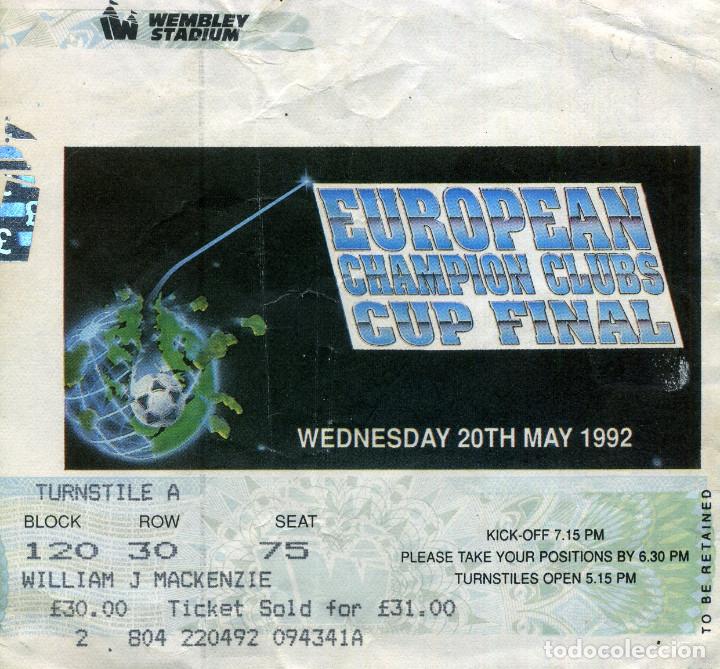 Coleccionismo deportivo: FINAL WEMBLEY 1992 - BARCELONA vs SAMPDORIA - Foto 1
