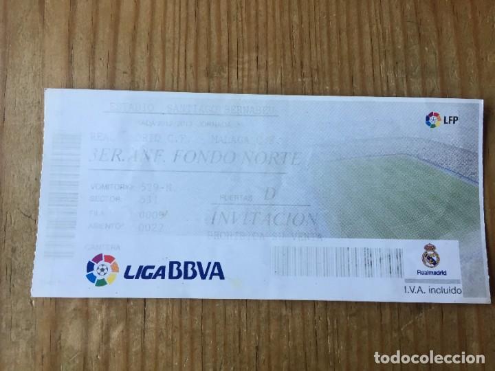 Sports collectibles: R18071 ENTRADA TICKET FUTBOL DEBUT FABINHO FABIO HENRIQUE TAVARES REAL MADRID 6-2 MALAGA 2012 2013