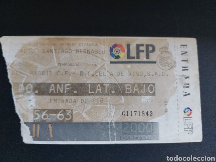Sammelleidenschaft Sport: ENTRADA TICKET REAL MADRID 3 CELTA VIGO 1 JORNADA 14 1997 1998 BERNABEU FOOT-BALL