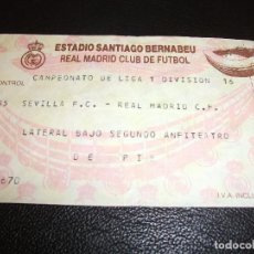 Coleccionismo deportivo: ENTRADA DE FUTBOL TICKET - REAL MADRID SEVILLA - LIGA. Lote 342391368