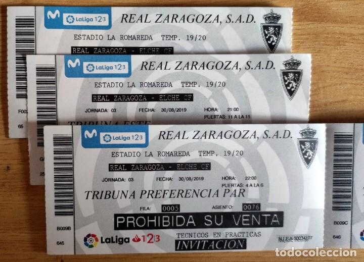 Coleccionismo deportivo: ENTRADA PARTIDO TICKET FOOTBALL REAL ZARAGOZA ELCHE CF LA ROMAREDA TEMPORADA 2019/20 30-8-2019 NUEVA