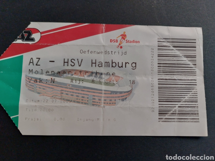 Collezionismo sportivo: ENTRADA TICKET AZ HSV HAMBURG 2009 FOOT-BALL