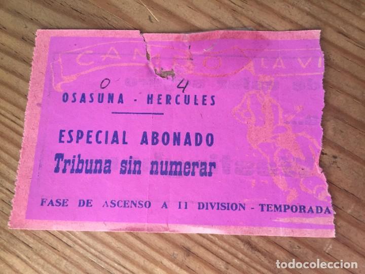 Collectionnisme sportif: R18859 ENTRADA TICKET PROMOCION DE ASCENSO SEGUNDA DIVISION HERCULES 4-0 OSASUNA (28-6-1970)