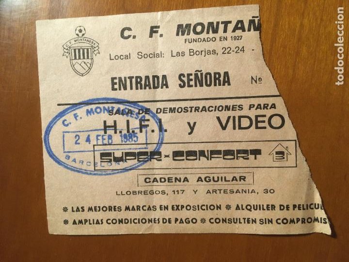 club futbol montañesa montanyesa entrada futbol - Compra venta en  todocoleccion