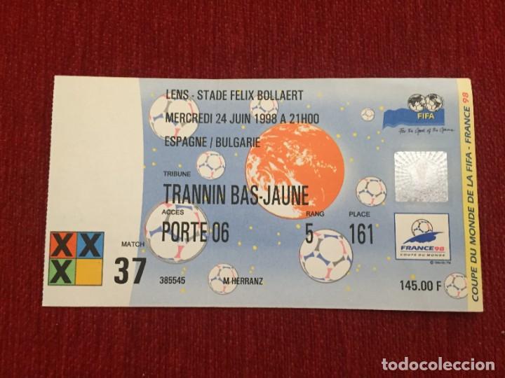 Colecionismo desportivo: R19339 ENTRADA TICKET FUTBOL MUNDIAL FRANCIA 1998 ESPA&Ntilde;A 6-1 BULGARIA MATCH 37