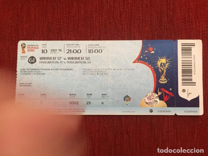 Coleccionismo deportivo: R19372 ENTRADA TICKET MUNDIAL RUSIA 2018 FRANCIA BELGICA MATCH 61 MBAPPE POGBA GIROUD HAZARD