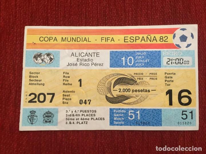 Coleccionismo deportivo: R19407 ENTRADA TICKET FUTBOL MUNDIAL ESPA&Ntilde;A 82 POLONIA FRANCIA MATCH 51 SIN CORTAR (10-7-1982)
