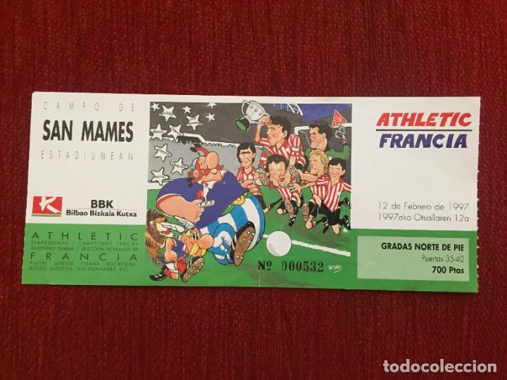 Coleccionismo deportivo: R19411 ENTRADA TICKET FUTBOL ATHLETIC BILBAO FRANCIA (12-2-1997) AMISTOSO ASTERIX Y OBELIX