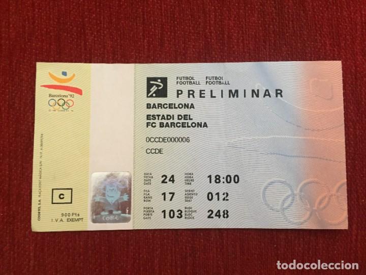 Coleccionismo deportivo: R19415 ENTRADA TICKET FUTBOL OLIMPIADAS JUEGOS OLIMPICOS USA ESTADOS UNIDOS 1-2 ITALIA (24-7-1992)