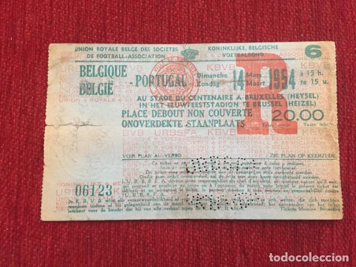 Sports collectibles: R19425 ENTRADA TICKET FUTBOL BELGICA PORTUGAL (14-3-1954) AMISTOSO