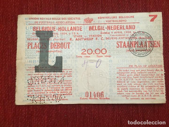 Coleccionismo deportivo: R19426 ENTRADA TICKET FUTBOL BELGICA HOLANDA PAISES BAJOS (4-4-1954) AMISTOSO