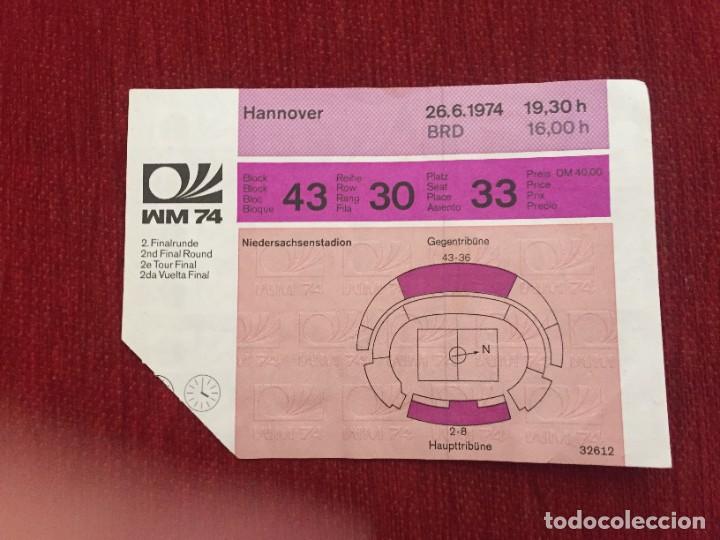 Coleccionismo deportivo: R19439 ENTRADA TICKET FUTBOL MUNDIAL 74 BRASIL ALEMANIA (26-6-1974) MATCH 26
