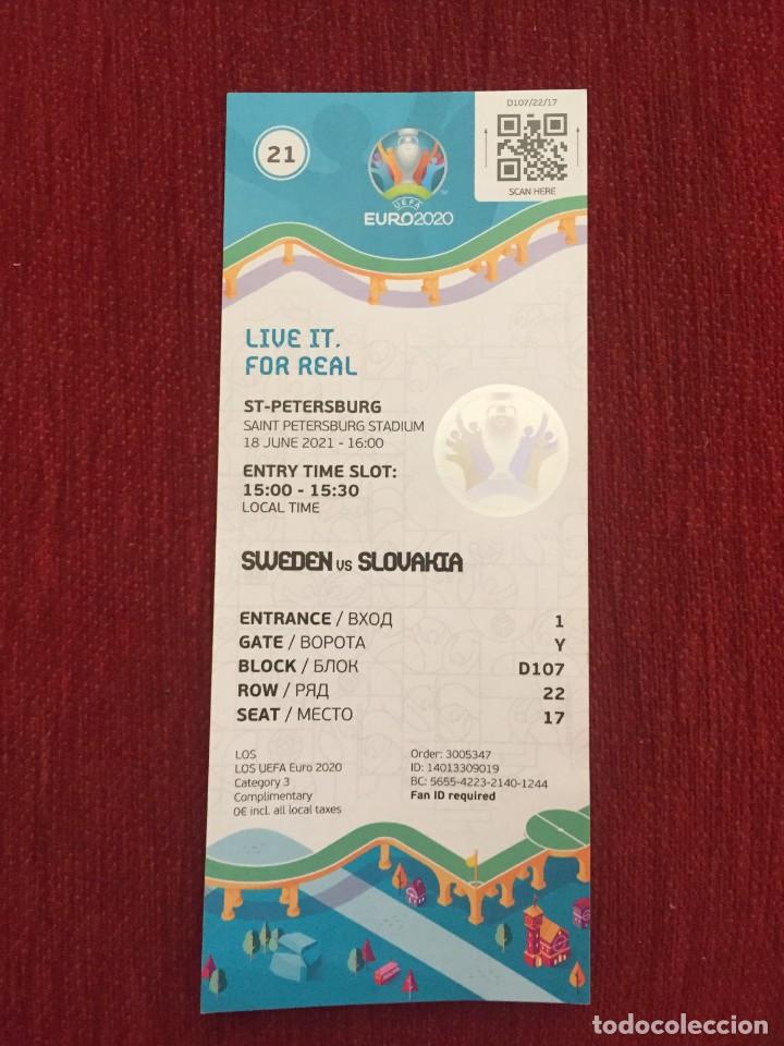 Coleccionismo deportivo: R19467 ENTRADA TICKET FUTBOL EURO EUROCOPA 2020 SUECIA ESLOVAQUIA MATCH 21
