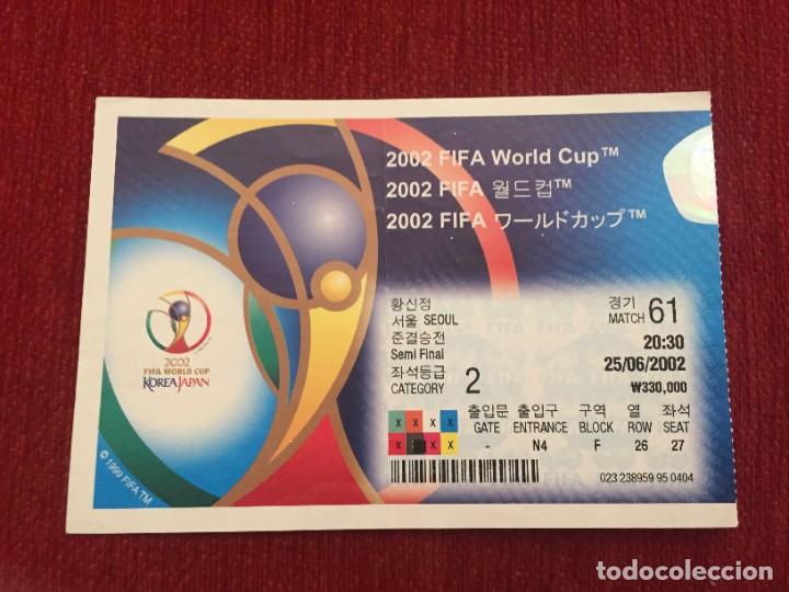 Colecionismo desportivo: R19489 ENTRADA TICKET FUTBOL MUNDIAL 2002 ALEMANIA REPUBLICA DE COREA MATCH 61