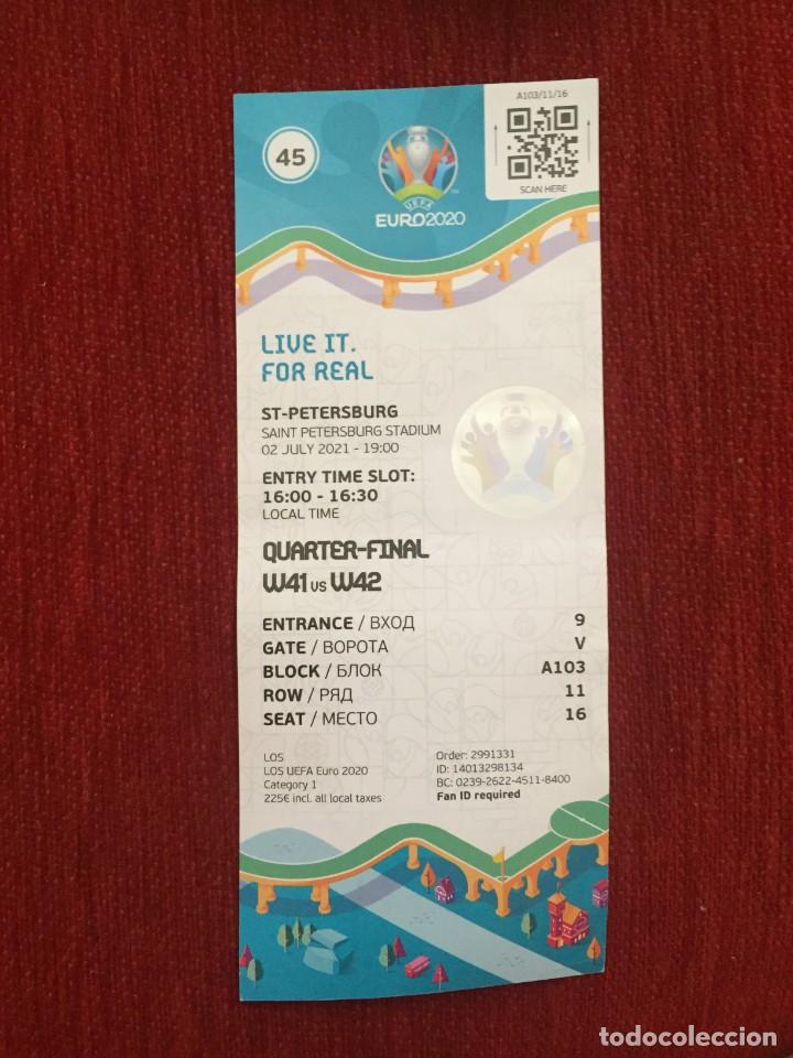 Colecionismo desportivo: R19497 ENTRADA TICKET FUTBOL EURO EUROCOPA 2020 ESPA&Ntilde;A 1-1 SUIZA MATCH 45