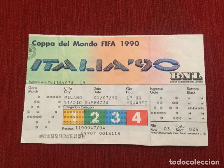 Coleccionismo deportivo: R19499 ENTRADA TICKET FUTBOL MUNDIAL ITALIA 1990 ALEMANIA CHECOSLOVAQUIA MATCH 47
