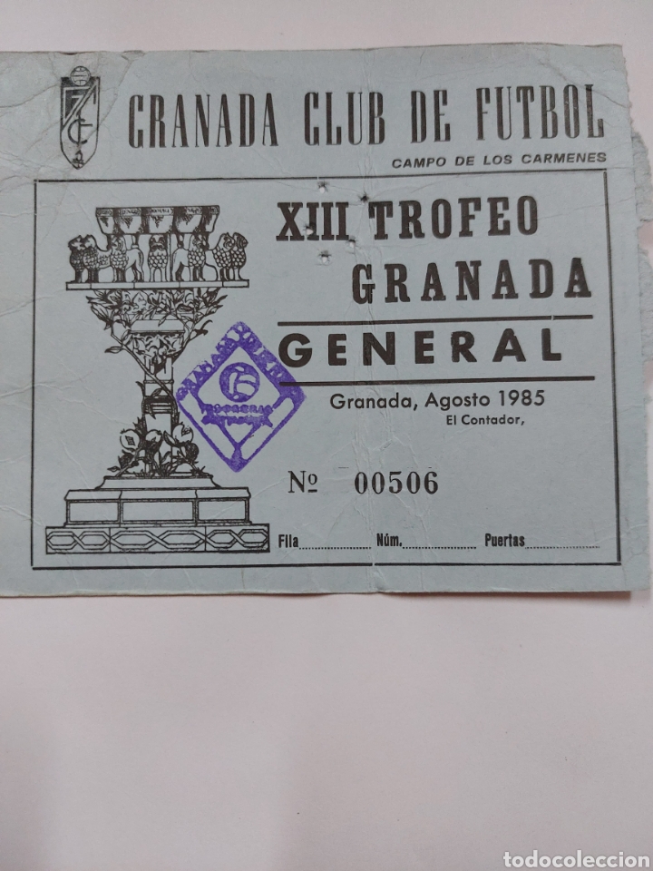 Collectionnisme sportif: Entrada XIII trofeo Granada 1985 Marruecos, Halad&aacute;s (Hungr&iacute;a) y Granada. Triangular ticket Football