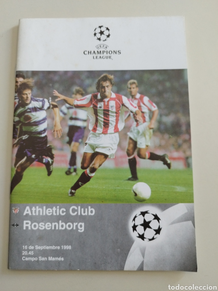 Colecionismo desportivo: Programa partido Champions League 1998-99 Athletic Club Bilbao Rosenborg San Mames