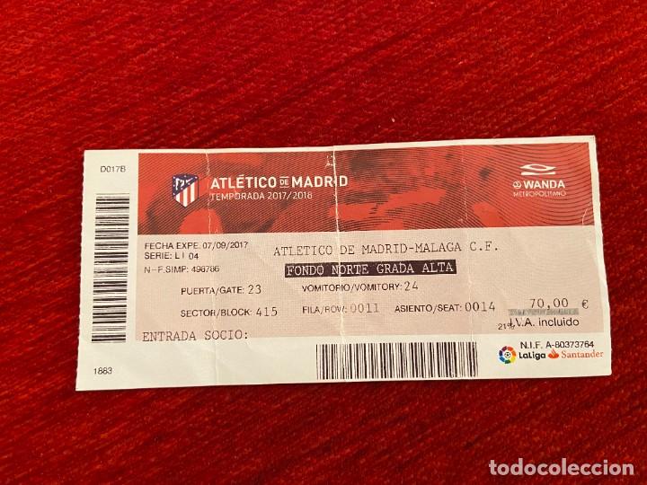Coleccionismo deportivo: R19604 ENTRADA TICKET FUTBOL ATLETICO MADRID MALAGA TEMPORADA 2017 2018 INAUGURACION METROPOLITANO