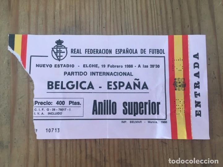 Coleccionismo deportivo: R19689 ENTRADA TICKET FUTBOL ESPA&Ntilde;A 3-0 BELGICA (19-2-1986)