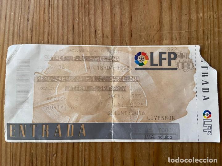 Coleccionismo deportivo: R19694 ENTRADA TICKET BARCELONA 1-0 REAL ZARAGOZA LIGA TEMPORADA 1997 1998 PARTIDO DE CAMPEON LIGA