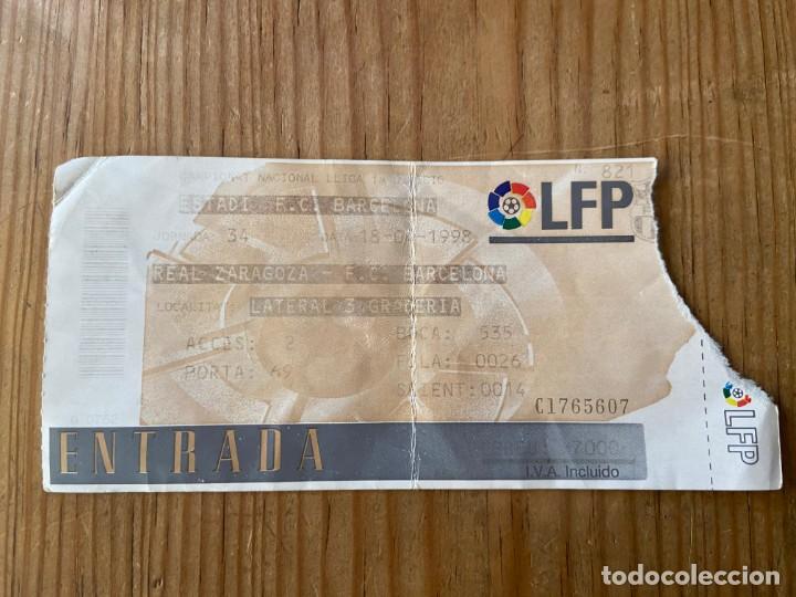 Coleccionismo deportivo: R19695 ENTRADA TICKET BARCELONA 1-0 REAL ZARAGOZA LIGA TEMPORADA 1997 1998 PARTIDO DE CAMPEON LIGA