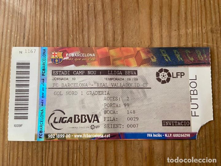 Coleccionismo deportivo: R19698 ENTRADA TICKET BARCELONA 6-0 REAL VALLADOLID LIGA 2008 2009 ETOO 4 GOLES EN PRIMERA PARTE