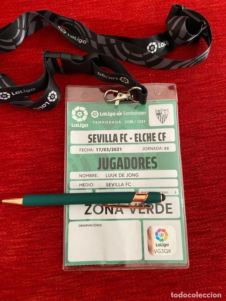Coleccionismo deportivo: R19709 ENTRADA ACREDITACION SEVILLA 2-0 ELCHE LIGA TEMPORADA 2020 2021 LUUK DE JONG